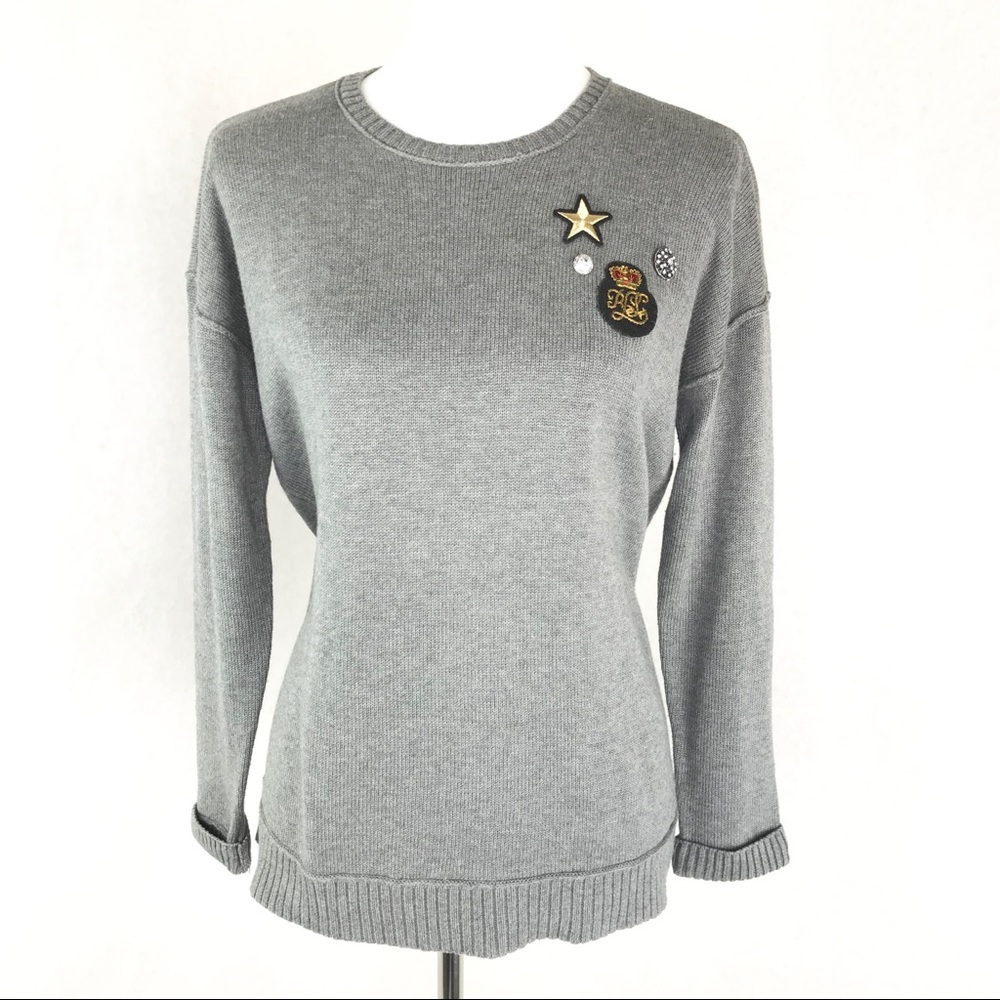 Ralph Lauren Knit Sweater Patchwork Embroidery